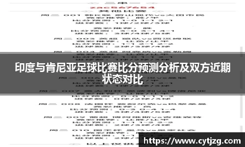 印度与肯尼亚足球比赛比分预测分析及双方近期状态对比